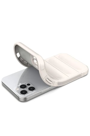 uryport Apple iPhone 12 Pro Kılıf Optimum Silikon - Krem