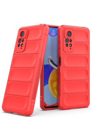 uryport Xiaomi Redmi Note 11 Pro Kılıf Optimum Silikon - Kırmızı