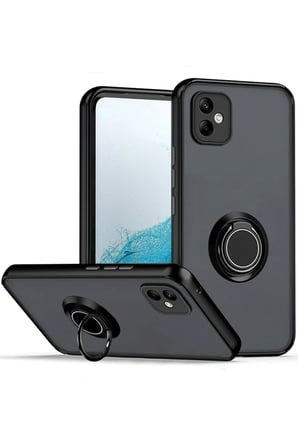 uryport Samsung Galaxy A06 Kılıf Montreal Yüzüklü Silikon Kapak - Siyah