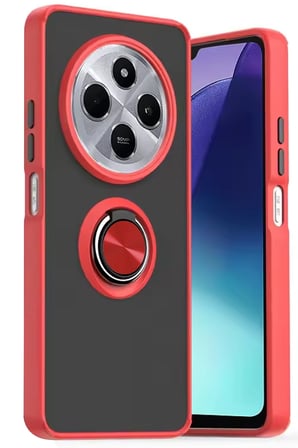 uryport Xiaomi Redmi 14C Kılıf Montreal Yüzüklü Silikon Kapak - Kırmızı