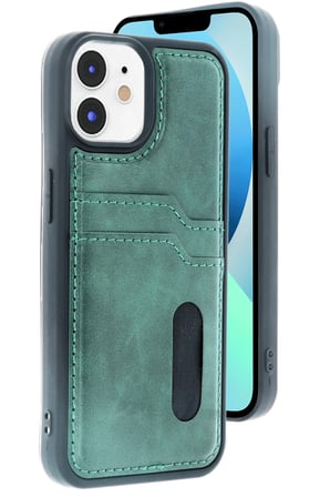 uryport Apple iPhone 11 Kılıf Sara Kartvizitli Deri Kılıf - Koyu Yeşil
