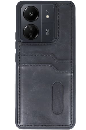 uryport Xiaomi Redmi 13C Kılıf Sara Kartvizitli Deri Kılıf - Siyah