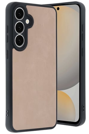 uryport Samsung Galaxy S24 FE Kılıf Aras Deri Kapak - Pudra