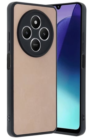 uryport Xiaomi Redmi 14C Kılıf Aras Deri Kapak - Pudra