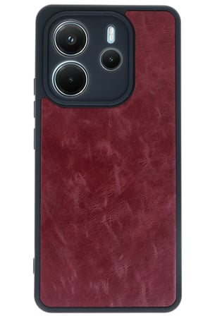uryport Xiaomi Redmi Note 14 4G Kılıf Aras Deri Kapak - Bordo