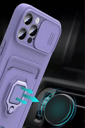 uryport Xiaomi Redmi Note 13 Pro Plus Kılıf Zuma Kartvizitli Yüzüklü Silikon - Siyah