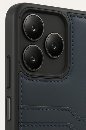 uryport Realme Note 50 4G Kılıf Sara Kartvizitli Deri Kılıf - Lacivert