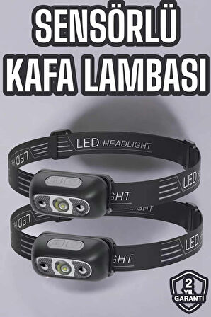 Kafa Lambası Kamp Lambası Led Işık Şarjlı Ayarlanabilir