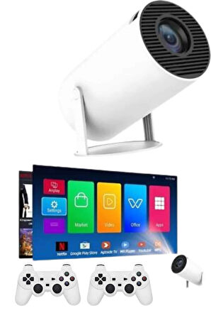 Projeksiyon Cihazı Video Oyun Konsolu Projektör Taşınabilir Ayaklı Çift Kollu 4K Çözünürlüklü