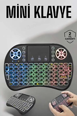 Işıklı Kablosuz Mini Q Klavye Tüm Cihazlara Uyumlu
