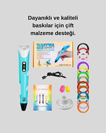 ABS ve PLA Filament Destekli 3D Yazıcı Kalem