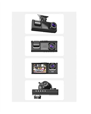 3 Kameralı Dashcam Sistem – Geri Görüş Yardımı, Park Koruması ve G-Sensör