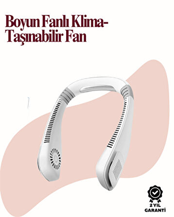 Kanatsız Boyun Tipi Fan | Giyilebilir Serinletici, Düşük Sesli, Hafif ABS Gövde, USB Şarj Edilebilir
