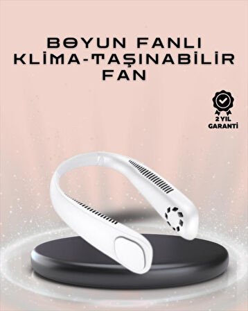 Giyilebilir Sessiz Fan | 224g Hafif, Bladeless Güvenli Tasarım, 5 Vitesli Soğutma, USB Şarjlı Fan