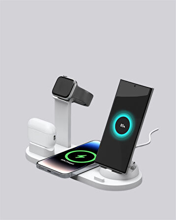 iPhone, Apple Watch ve AirPods ile Uyumlu 4'ü 1 Arada Şarj Ünitesi – Tüm Apple Cihazları Tek Noktada