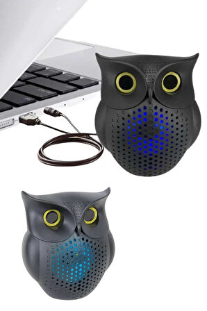 Baykuş Görünümlü Işıklı Bluetooth Speaker Bluetooth Hoparlör