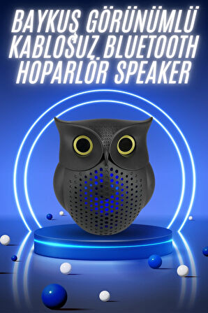 Müzik Çalar Bluetooth Hoparlör Speaker 5.0 Kablosuz Baykuş Görünümlü