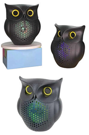 TWS Bluetooth Hoparlör Baykuş Tasarımlı Taşınabilir RGB Işıklı Uzun Pil Ömrü