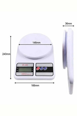 Mutfak Tartısı Dijital Göstergeli Hassas Tartı 10 Kg Kapasiteli