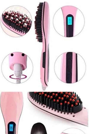 Saç Fırça Akıllı LCD Ekran Pratik Saç Düzleştirici Tarak Pratik Taşınabilir