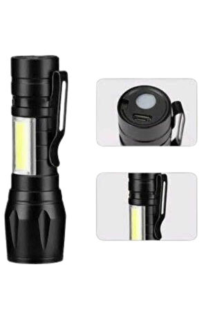 Led Lamba El Feneri Küçük Taşınabilir USB Şarjlı Acil Durum Lambası