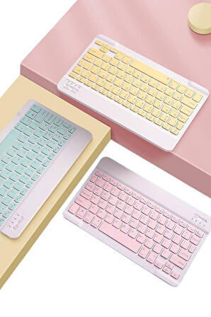 Bluetooh Wıreless Keyboard Siyah Q Klavye İOS Ipad Android Windows Uyumlu