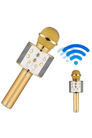 Bluetooth Hoparlör USB AUX SD Kart Kaoroke Mikrofon Uzun Pil Ömrü