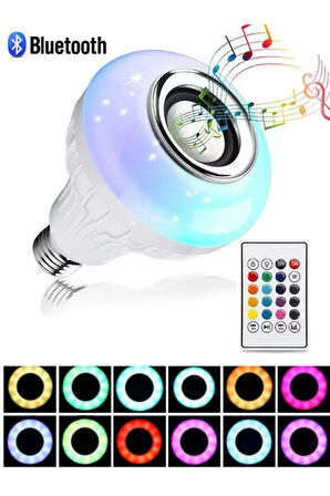 Lamba Hoparlör Ampül Görünümlü Renk Değiştirebilen Android ve İOS Uyumlu