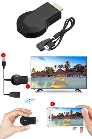 Kablosuz Hdmı Ses Ve Görüntü Aktarıcı Kolay Taşınabilir Yüksek Çözünürlüklü
