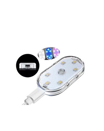 USB Şarjlı, 3 Saat Kesintisiz Çalışan Araba Atmosfer Işıkları