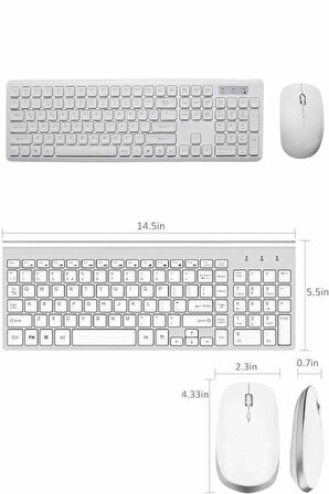 Klavye Mouse Seti Sessiz Kablosuz Türkçe TV  PC Uyumlu