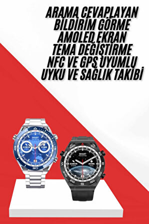 Akıllı Saat 1.62 İnç Ultimate Nabız Sensörlü Sesli Görüşme Yapabilen