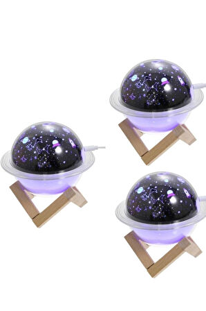 Hava Nemlendirici Led Işıklı Gece Lambası Yıldız Görünümlü Renk Değiştiren