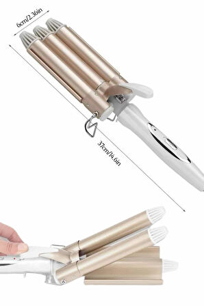 Saç Şekillendirici Wag Maşa Üçlü Yüksek Isı Ayarlı Seramik Kaplama