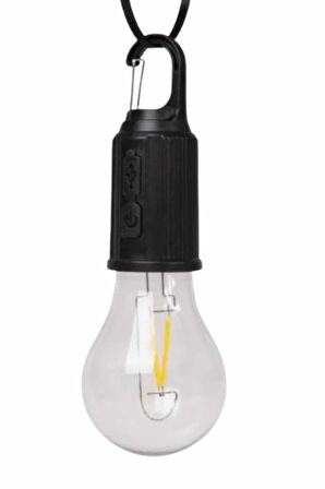 Şarjlı Aydınlatma Ampul Tasarımlı Ambians Işık Askılı Kamp Lambası