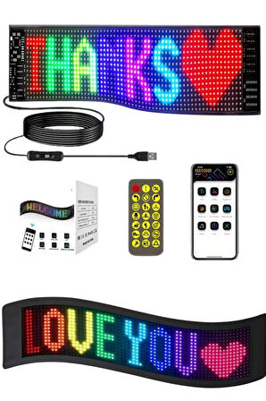 Matrix Led 16x192 Cama Yapışan Telefon Kontrollü Panel Dijital Ekran Kumandalı