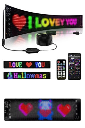 Matrix Led 16x192 Cama Yapışan Telefon Kontrollü Panel Dijital Ekran Kumandalı