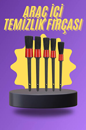 5 Parça Araç İçi Temizlik Fırçası Araç İçi-Dışı Temizleme Fırça Seti