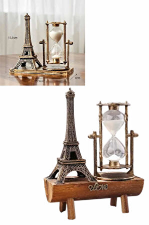 Paris Eyfel Kulesi Hediyelik Eyfel Retro Kum Saati Dekoratif Eşya