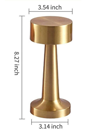 Kablosuz Renkli Masa ve Gece Lambası Altın Rengi Dokunmatik Led Lamba