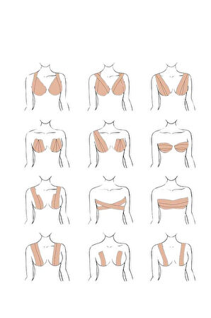 Toparlayıcı Göğüs Bandı Şekillendirici Ten Rengine Uygun Esnek Hassas Ciltlere Uygun
