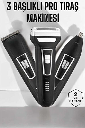 3 Başlıklı Profesyonel Tıraş Makinesi