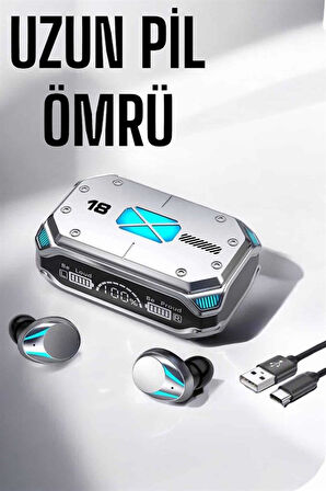 Kablosuz Powerbankli Oyuncu Kulaklığı Gürültü Önleyici