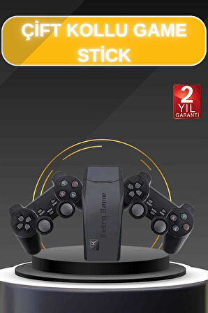 Game Stick El Atarisi 2.4g Kablosuz Çift Kol Oyunlar 4k Game Stick 3500 Oyunlu Atari Uyumlu