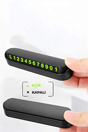 Araç İçi Numaratör Numaralık Torpido Üstü Açılır Kapanır Telefon Numarası Bırakma