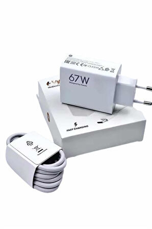 Hızlı Şarj Aleti Adaptörü Kablo Seti 67W Uzun Ömürlü Beyaz