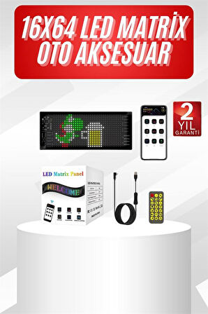 Led Ekran Matrix Panel Dijital Araba Yazısı RGB 16x64