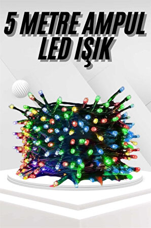 Ledli Fişli Led Dekor Lambası 5M RGB Yılbaşı Ağacı Işığı