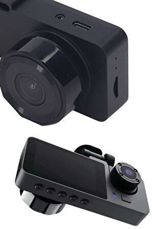 Araç İçi Dikiz Kamerası Sürüş Kaydedici 3 Lensli DVR Kamera