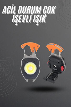 El Feneri LED Anahtarlık Çok Fonksiyonlu Mini Çakmak Özellikli